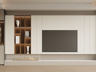 Modern TV background wall model