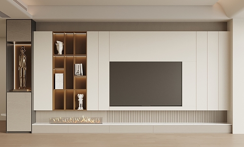 Modern TV background wall 3d model