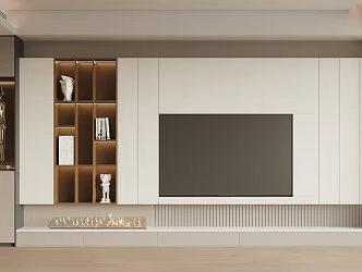 Modern TV background wall 3d model