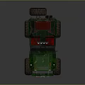 Green Off Road Jeep With Large Tires Roof Lights Red Seats And Camouflage Design