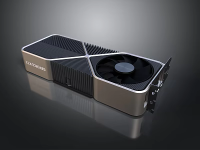 High Performance Modern Graphics Card With Sleek Aluminum Frame And Cooling Fan For PC 3d model