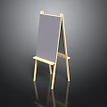 Wooden Easel Tripod Stand With Blank Gray Board For Home Art Studio