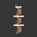 Architectural Spiral Staircase Model With Multiple Floating Platforms And Wooden Steps