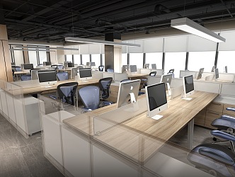 Modern public office area 3d model