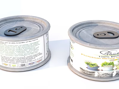 Organic Canned Beans Food With Nutrition Facts Label Healthy Pantry Staple For Meals 3d model
