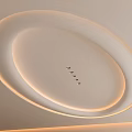 Modern Oval Layered Ceiling Design With Recessed Lights And Soft Illumination