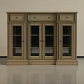 Elegant Modern Entryway Side Cabinet With Glass Doors And Storage Drawers