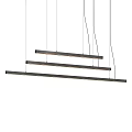 Modern Linear Chandelier With Three Hanging Metallic Bars For Minimalist Interior Design 3d model