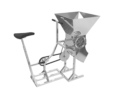 Foot Operated Stainless Steel Grinding Machine With Hopper And Gear Mechanism 3d model