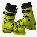 Bright Yellow Fischer RC4 Podium 150 Ski Boots for Alpine Skiing
