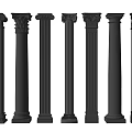 European style column Roman column Gypsum column carving style 3d model