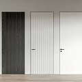 Sleek Modern Hinged Doors Featuring Dark Wood Black White Stripes And Pure White Designs