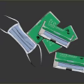 Medical Disposable Face Mask with Opened Boxes and Single Mask 3d model