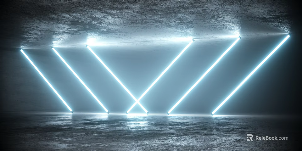 Modern Decorative Linear Lights with Intersecting Lines for Ambient Interior Illumination 3d model 