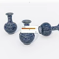 Three Traditional Ceramic Vases With Intricate Blue And White Patterns