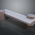 Sturdy Wooden Outdoor Bench With Round Log Legs And Smooth Slat Seat Design