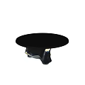 Round Modern Dining Table With Sleek Surface And Unique Black Gold Base 3d model