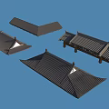 Traditional Architectural Roof Components With Various Eave Structures And Tile Designs