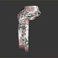 Pink And White Headband With Green Leaf Pattern And Bow Design For Daily Use