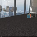 Modern White Leisure Chair With Sleek Metal Frame And City View