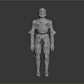 Game and Movie Character White Knight Armor Detailed 3D Model Standing Pose