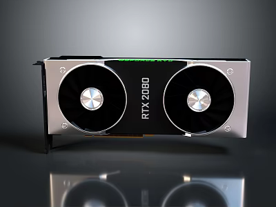 RTX 2060 Graphics Card Dual Fan Silver Black Design High Performance Computer Component 3d model