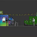 Greenchem Exhibition Booth Design Featuring Display Areas Tables Chairs And Figures