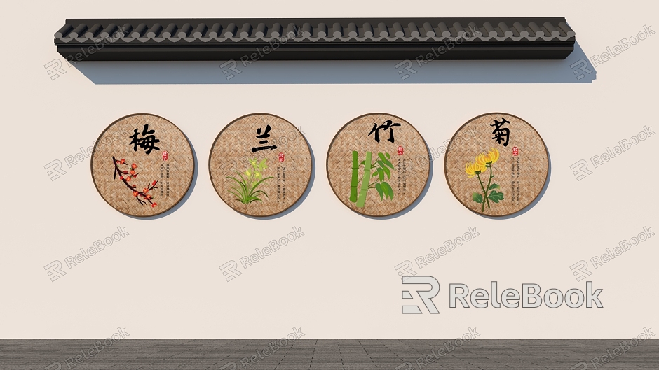 Chinese Plum, Orchid, Bamboo and Chrysanthemum model