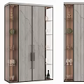 Elegant Modern Wine Cabinet With Glass Doors Wine Glasses And Decorative