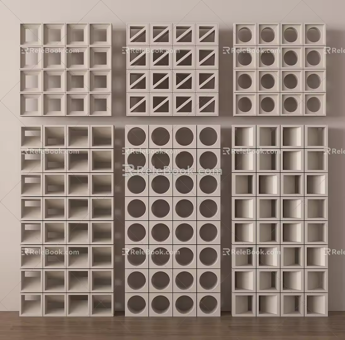 Modern Partition Cement Brick Partition Cement Brick Wall Precast Brick Partition 3d model