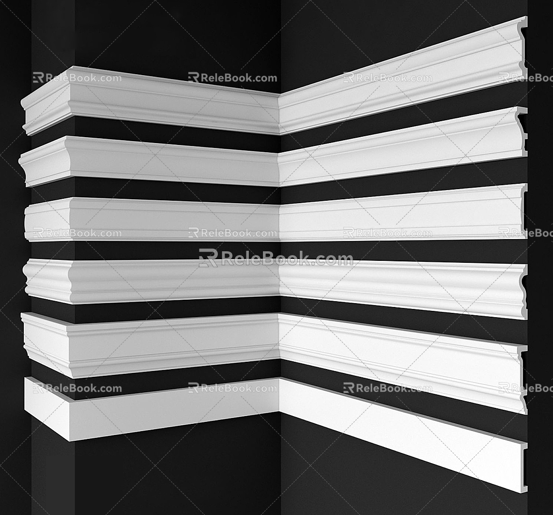 Plaster line skirting line 3d model