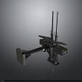 Mechanical Weapon With Metal Structure Cylindrical Barrel And Support Frame Design 3d model