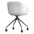 Modern Black And White Dining Chair With Tripod Base And Wheels Design