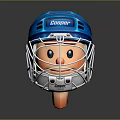 Blue Cooper Kids Helmet With Cartoon Face Design And Safety Cage Grill