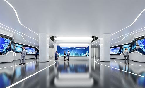 Modern Exhibition Hall Technology Enterprise Exhibition Hall 3d model