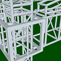Industrial Metal Frame Structure With Supporting Pillars And Wireframe Design 3d model