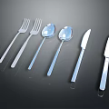 Stainless Steel 6 Piece Cutlery Set Including Forks Spoons And Knives