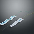 White Medical Electrode Patches With Blue Yellow Lines And Strip Design