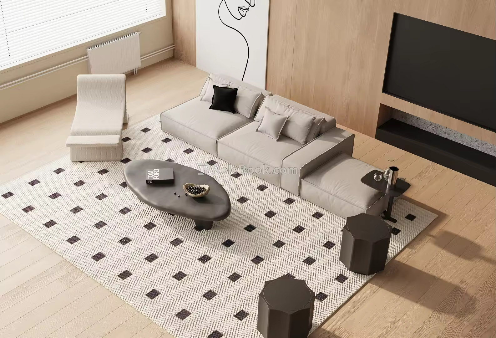 Modern Sofa Coffee Table Combination Sofa Combination 3d model