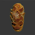 Artisan Braided Bread With Golden Brown Crusty Surface Topped With Sesame Seeds And Raisins