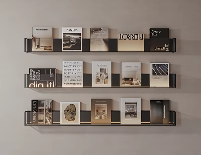Modern Commercial Display Shelves With Multi Layer Design For Magazine And Book Storage 3d model