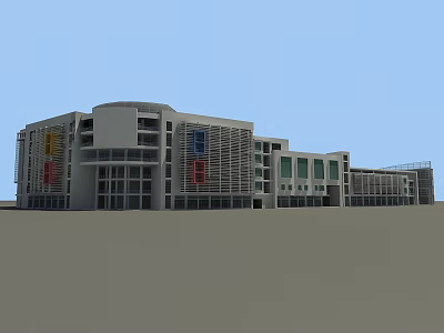 Modern Commercial Street Architecture With Multi Storey Glass Shop Fronts And Facades 3d model