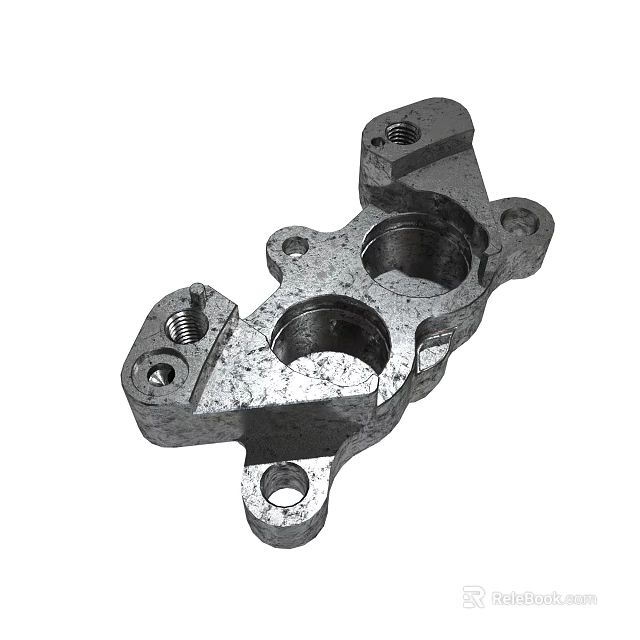 Heavy Duty Metal Mechanical Component Featuring Multiple Holes And Precision Design 3d model 