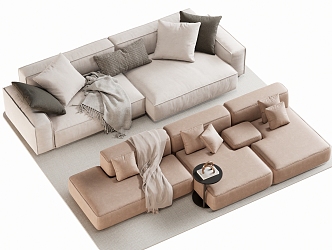 Double sofa Multi-person sofa Corner sofa 3d model