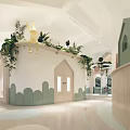 Modern Kindergarten Interior With Green Plants And Cute Decor 3d model