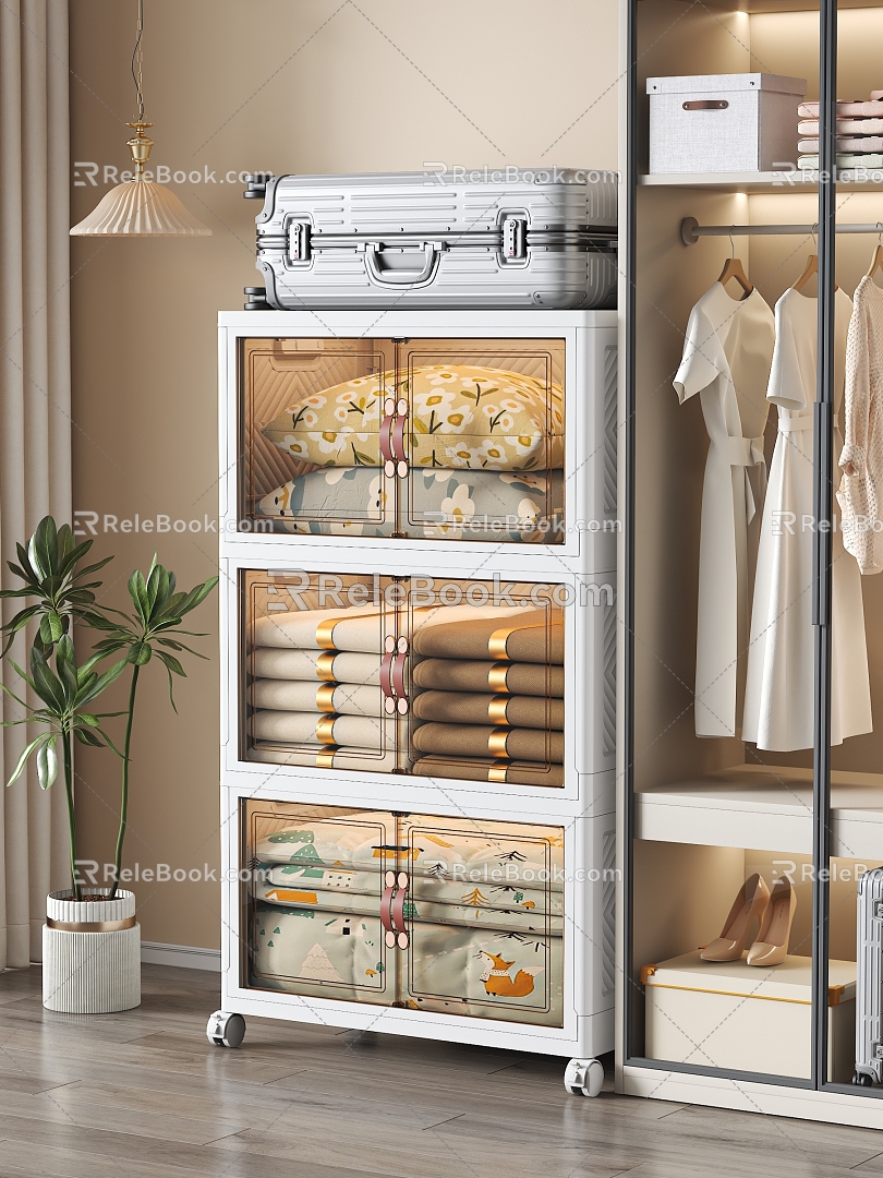 Modern Style Wardrobe Luggage Clothes Quilt Folding Clothes Folding Storage Cabinet Storage Box 3d model