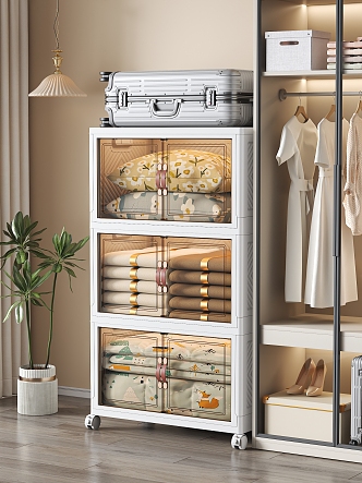 Modern Style Wardrobe Luggage Clothes Quilt Folding Clothes Folding Storage Cabinet Storage Box 3d model