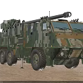 Military Functional Vehicle Featuring Camouflage Design Large Wheels And Top Mounted Weapon System