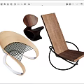 Stylish Modern Lounge Chairs With Curved Wooden Frames And Metal Legs In Various Styles