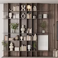 Modern TV Wall Design With Wooden Vertical Panels Open Bookshelf Books Decorative Items And Plants